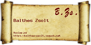 Balthes Zsolt névjegykártya